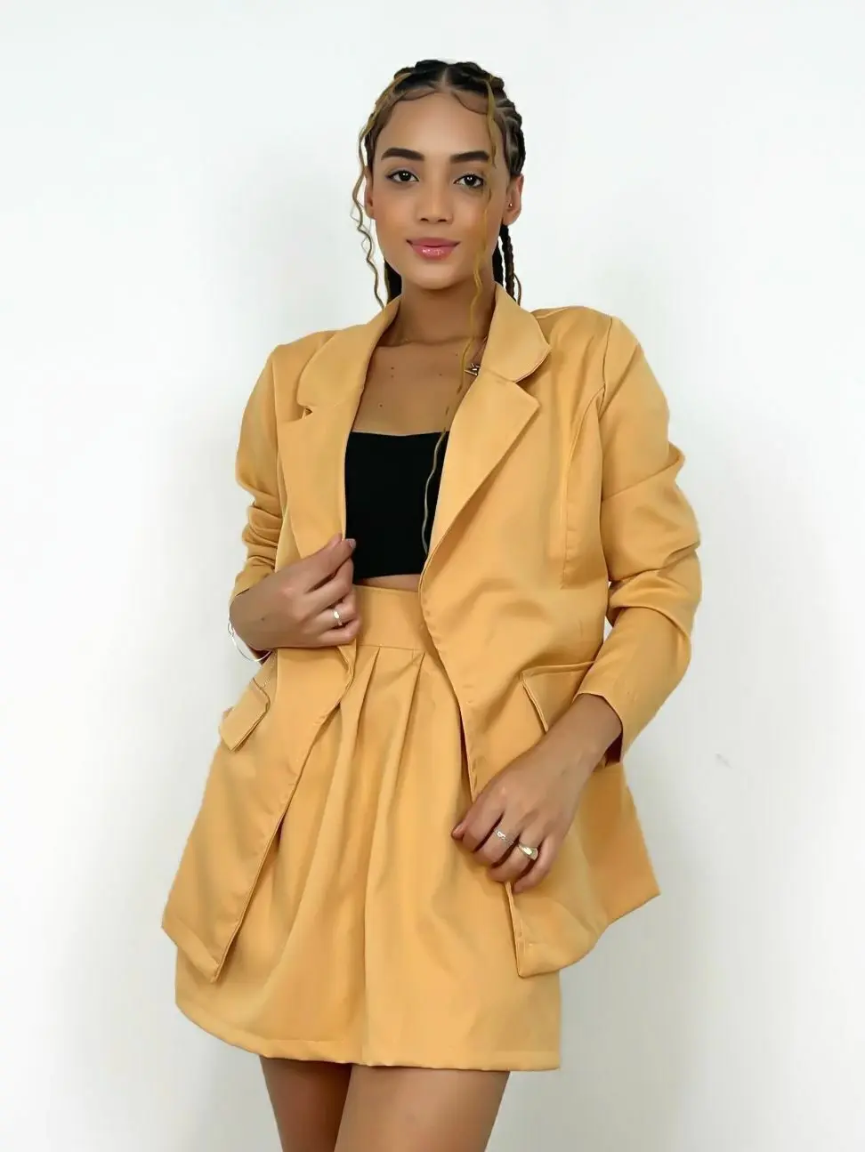 Miniatura: Conjunto Feminino em Alfaiataria Max Blazer e Short Saia Colegial Mayna Ref. 891