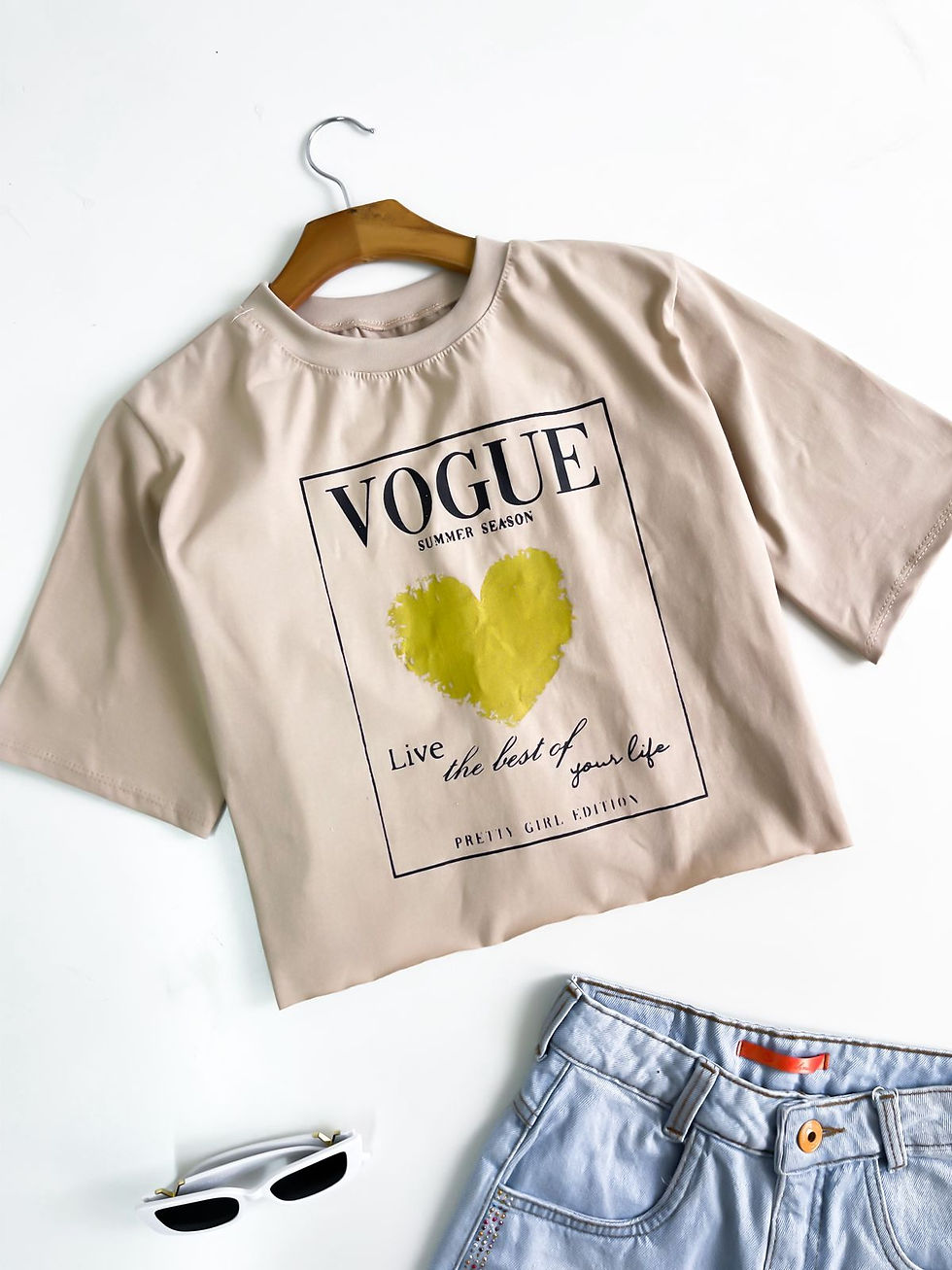 Miniatura: T-shirt Cropped Feminina Estampado Ismênia Ref. 809