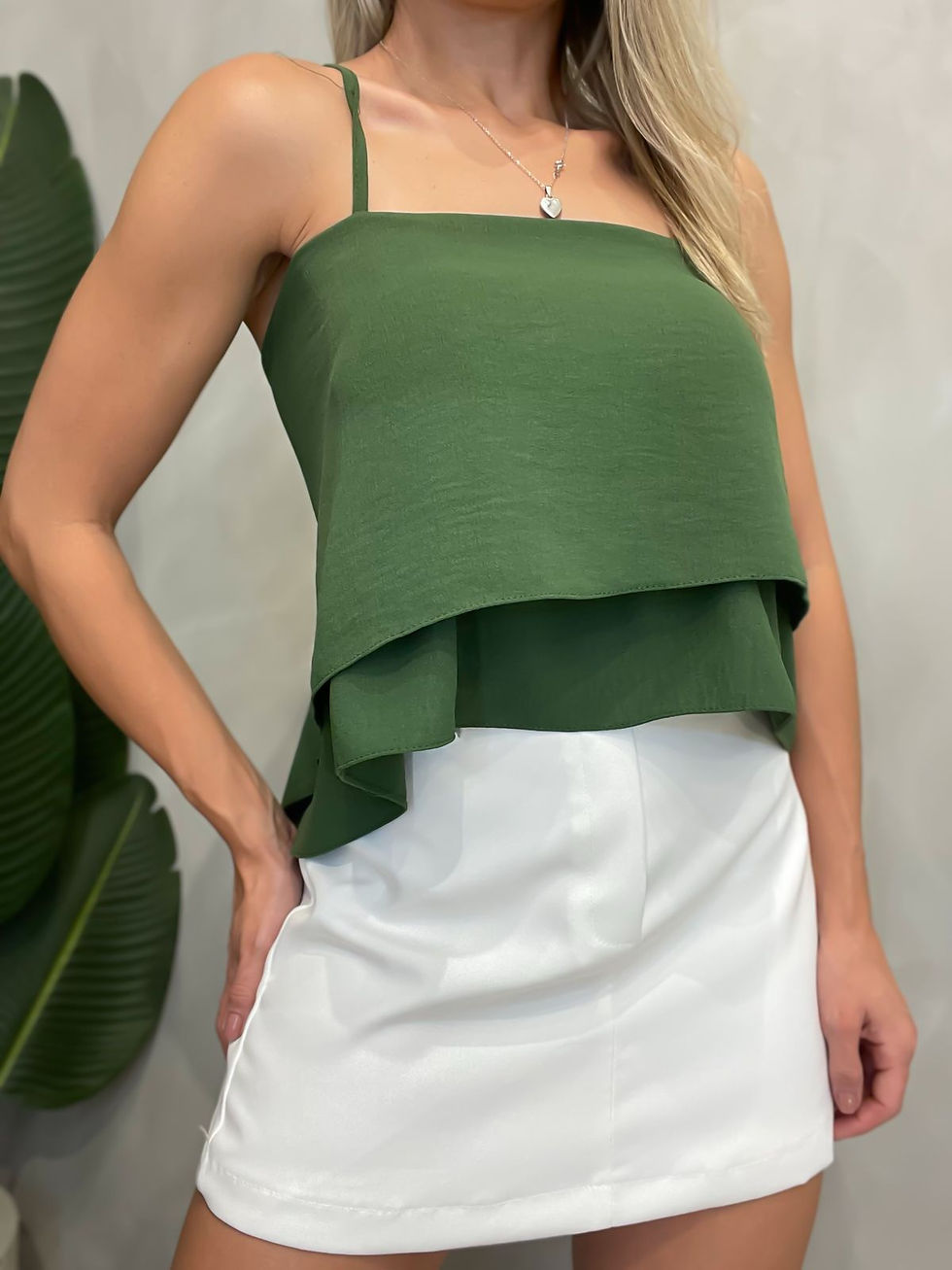 Miniatura: Cropped Feminino em Duna de Alça com Babado e Amarração Bárbara Ref. 1434