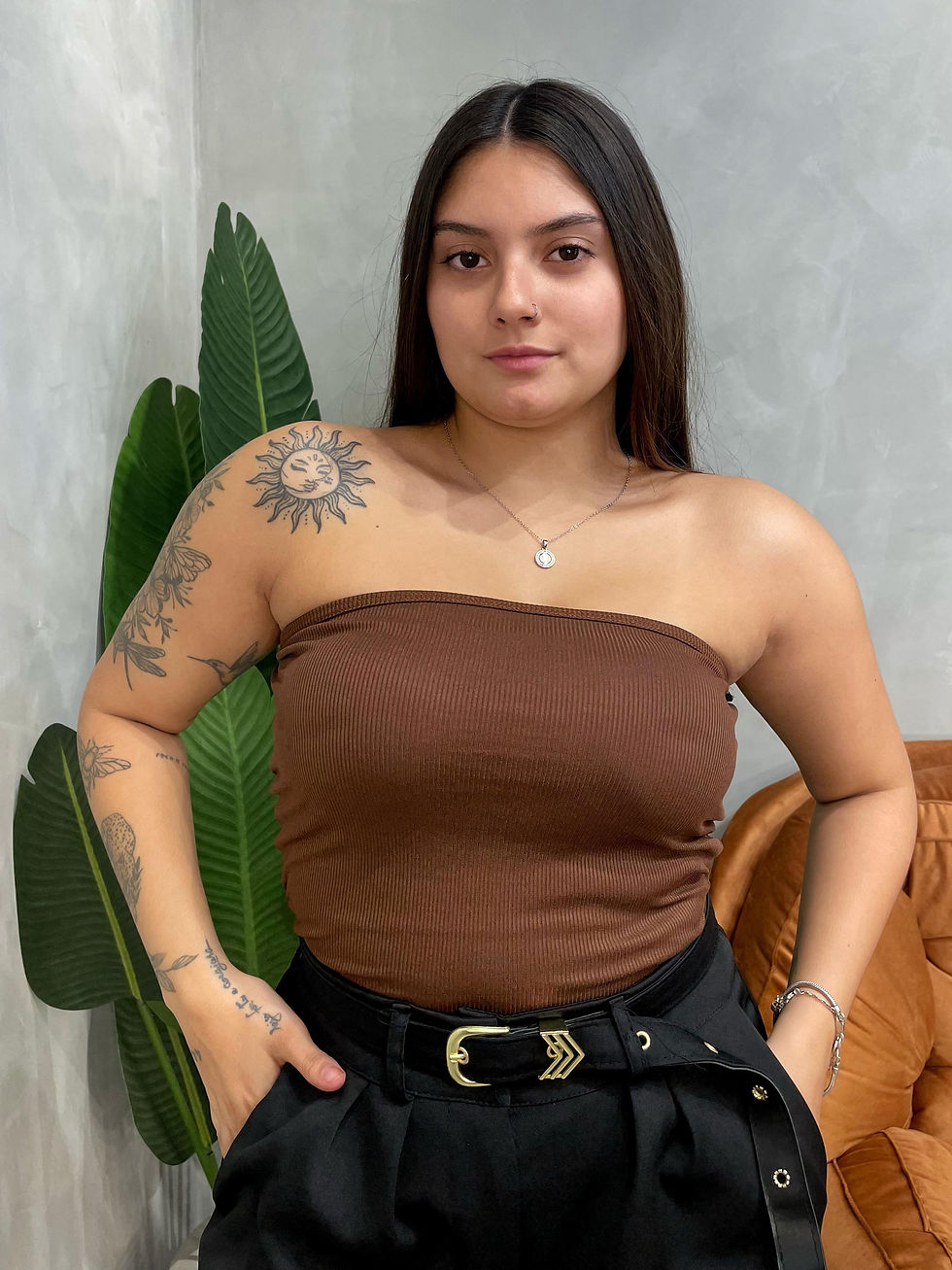 Miniatura: Blusa em Ribana Sem Alça com Bojo Lorraine Ref. 1704