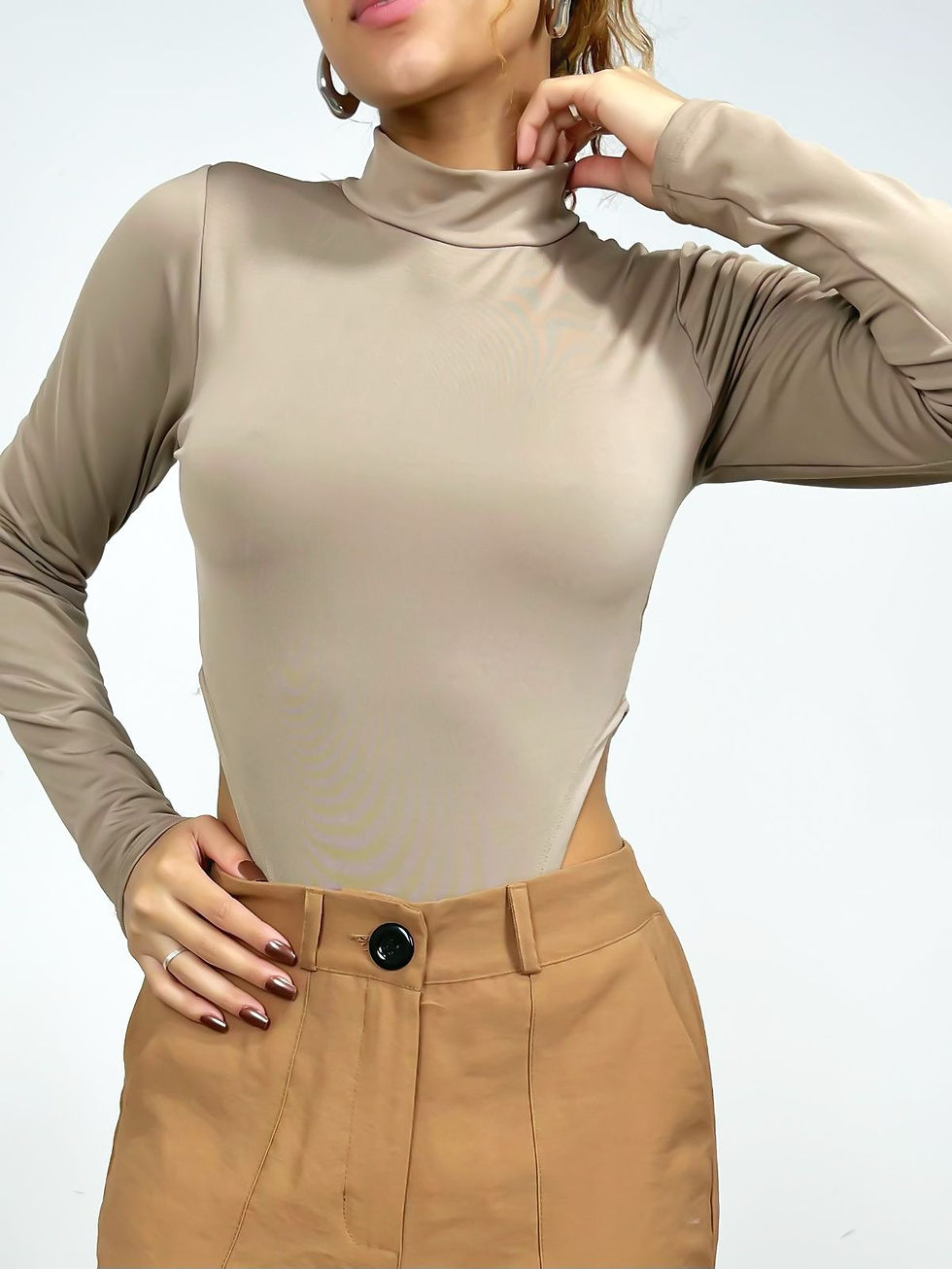 Miniatura: Body Feminino em Suplex Cavado Manga Longa Gisele Ref. 1482