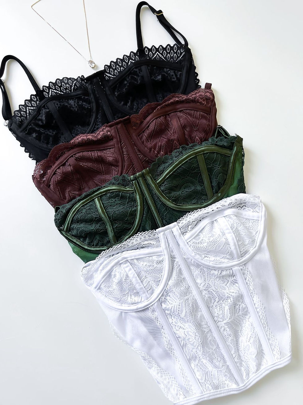 Miniatura: Cropped Corset em Renda de Alça Cristina Ref. 1555