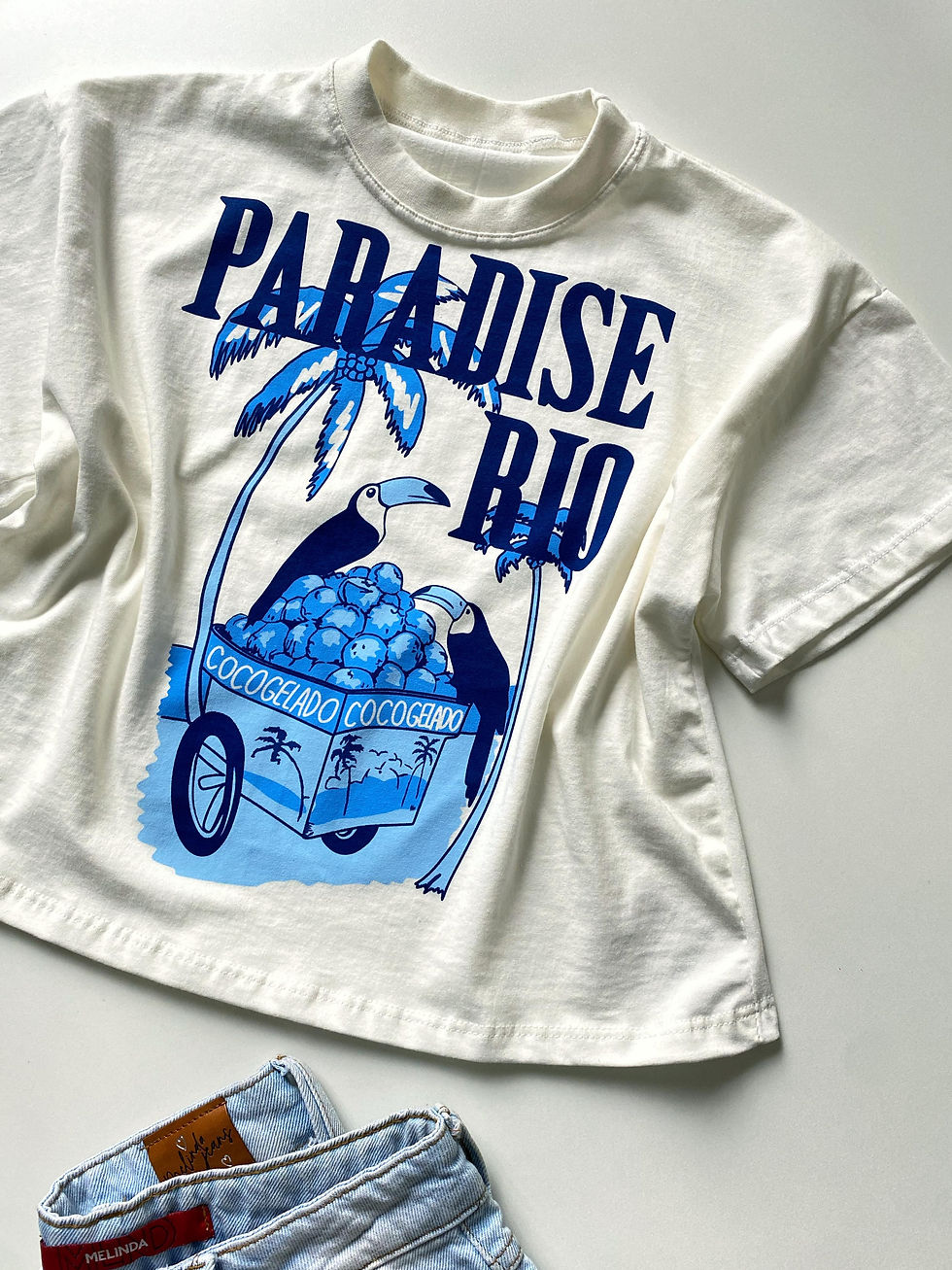 Miniatura: T- Shirt Cropped Estampas Tropical Ref. 809