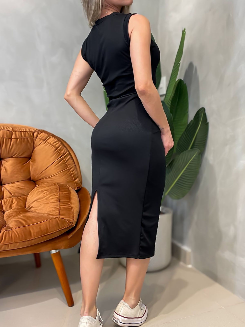 Miniatura: Vestido Midi em Ribana Regata Leticia Ref. 1698