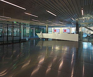 Modern Office Interior with Diverse LED Lighting Designs