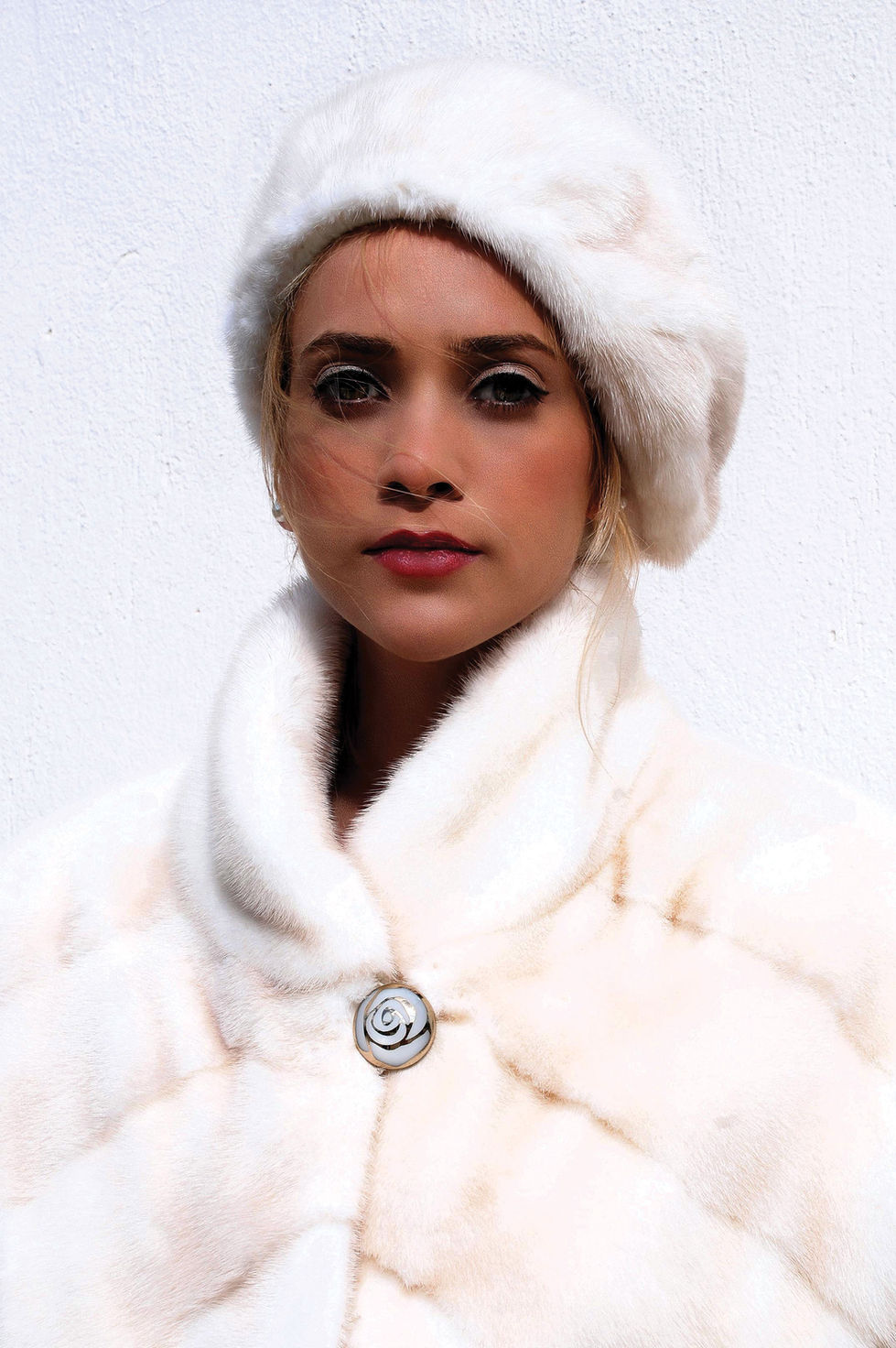 WHITE MINK FUR COAT