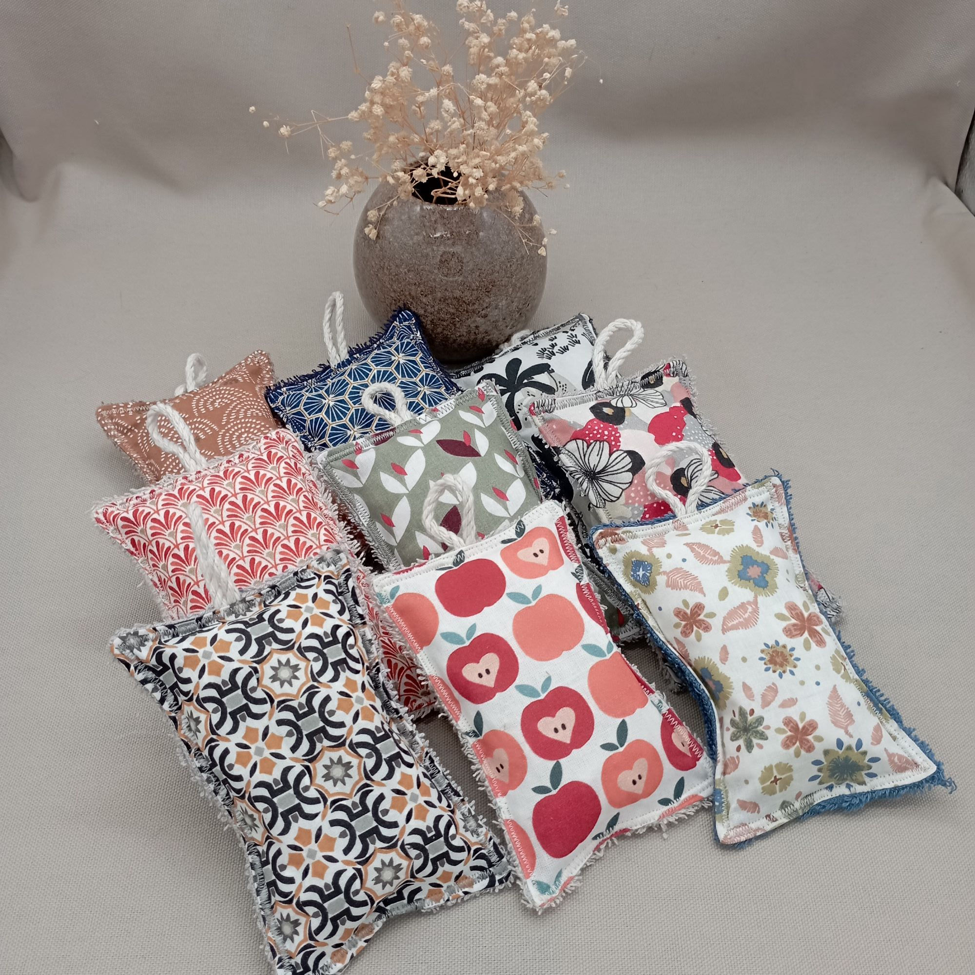 Eponge en tissu lavable faite main