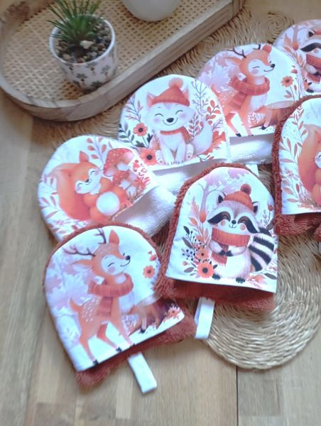 Miniature : Débarbouillette Animaux de l'hiver