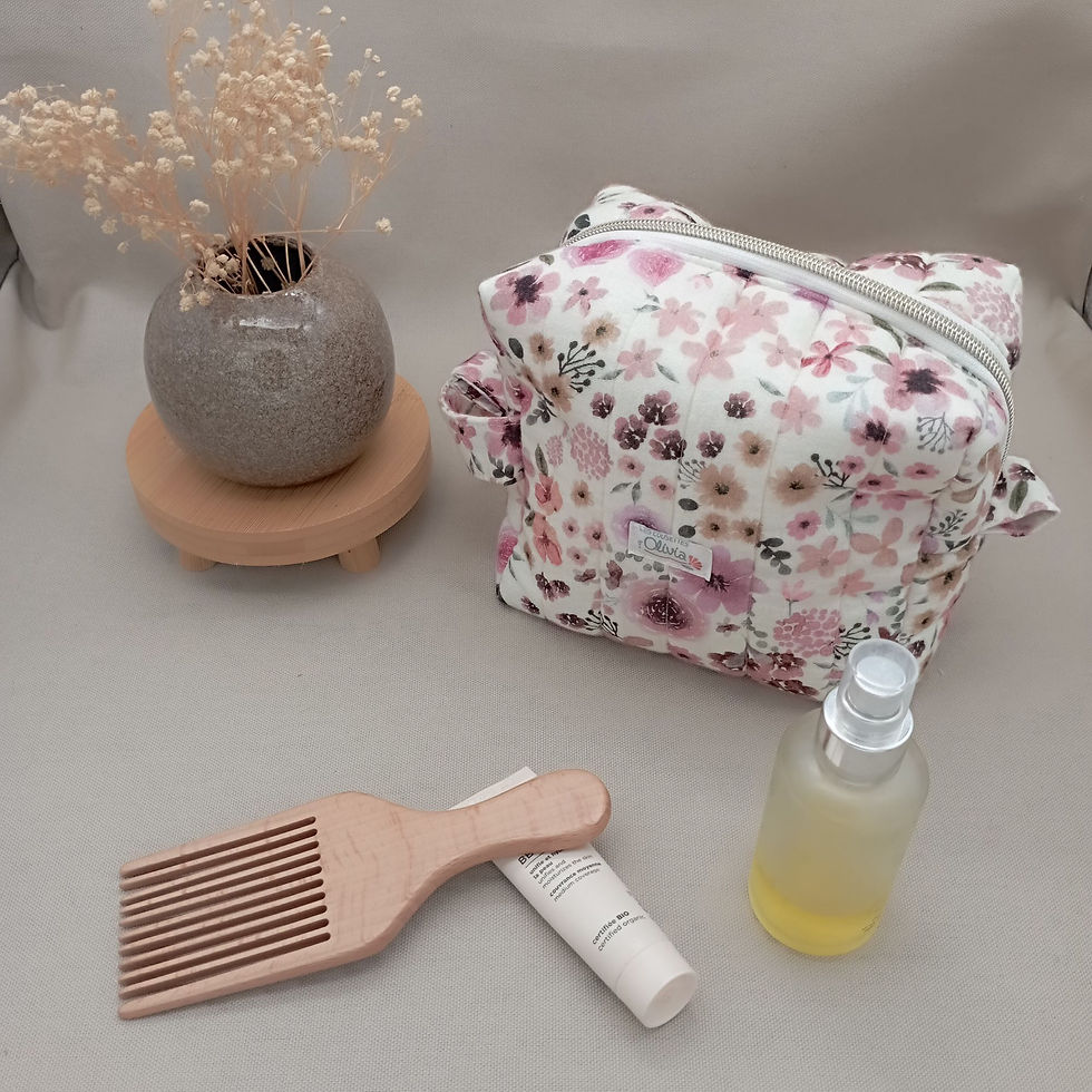Miniature : Trousse de toilette matelassée fait main Hortense mm