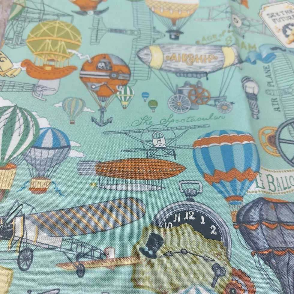 Thumbnail: Steampunk Flying Machines ~ Nutex 100% Cotton Fabric