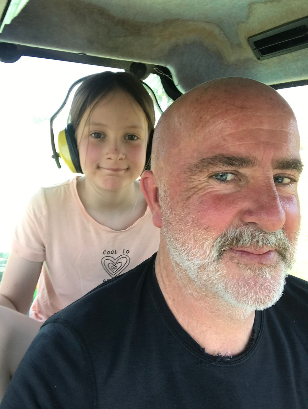 School Hols treat. Don't usually have a Tail Gunner in the tractor