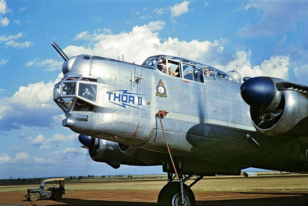 Thor II, the Avro Lincoln of the Empire Armaments School, at RAF Manby, Lincolnshire. Seen here in Nairobi, Kenya. ...