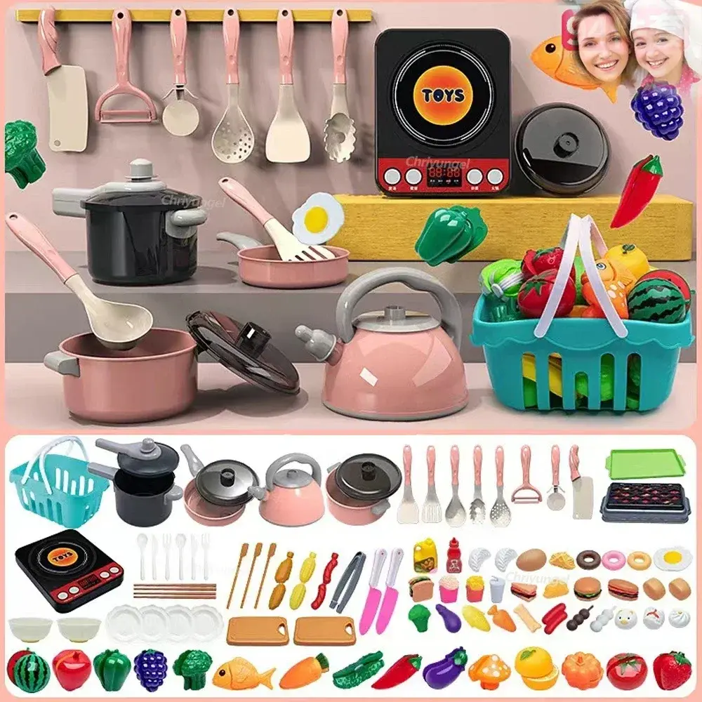 Kit Cozinha Infantil com Panelinhas e Comidinhas – 59 a 92 Peças