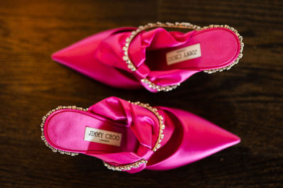 hot pink bridal wedding shoes