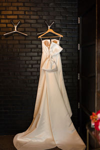 white wedding dress with large bow