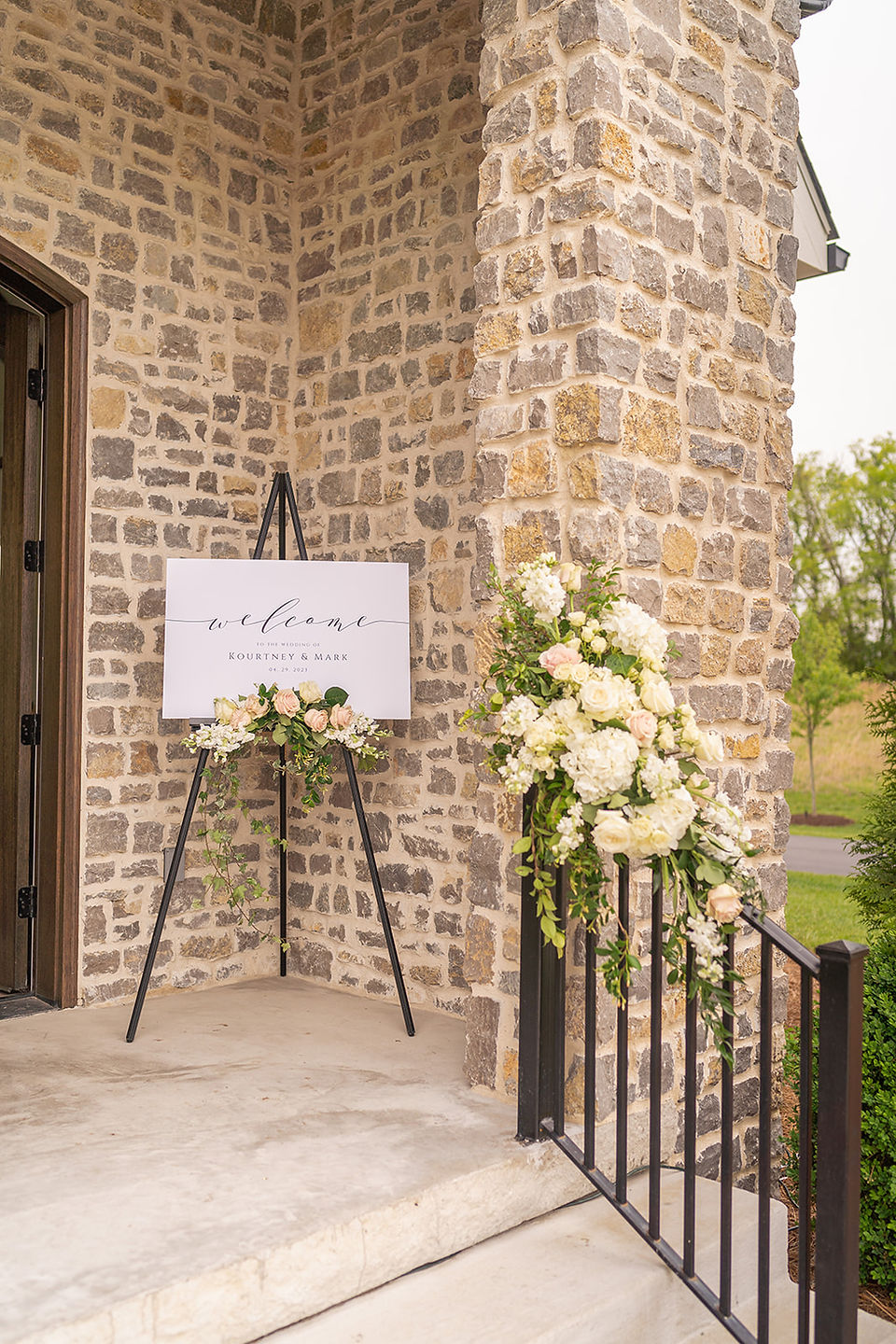 wedding welcome sign at the venue at birchwood