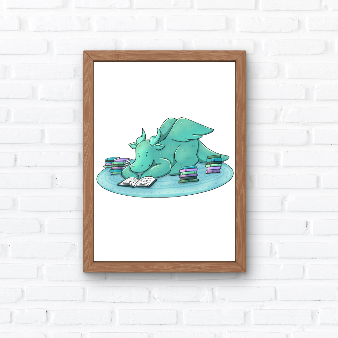 Book Dragon Art Print