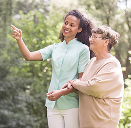 caregiver with her client