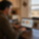 homeowner reviewing heating resources on Sirius website in tx.jpg