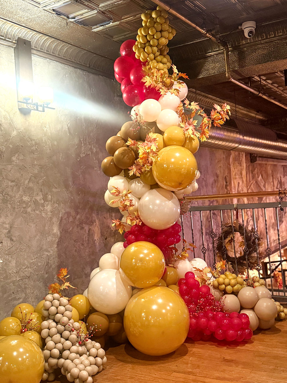Fall freestanding organic balloon decor for a Long Island event