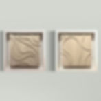 Diptychon beige mit weißem Rahmen und Struktur bzw. Linien