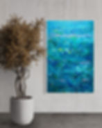 Vorderansicht Seerosenteich im blauen Meer | Carmalea.Art