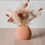Miniaturbild: Vase für Trockenblumen rundes Design aus 3D Druck aus Holzfasern umweltfreundliches Material orange