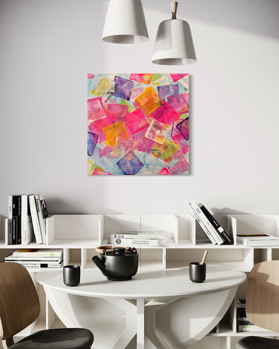 Miniaturbild: Acryl Gemälde bunt fröhlich Ice,Ice Baby Design Würfel oder Cube