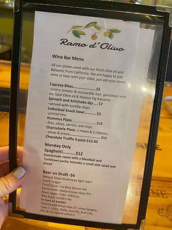 Picture of the menu at Ramo d'Olivo