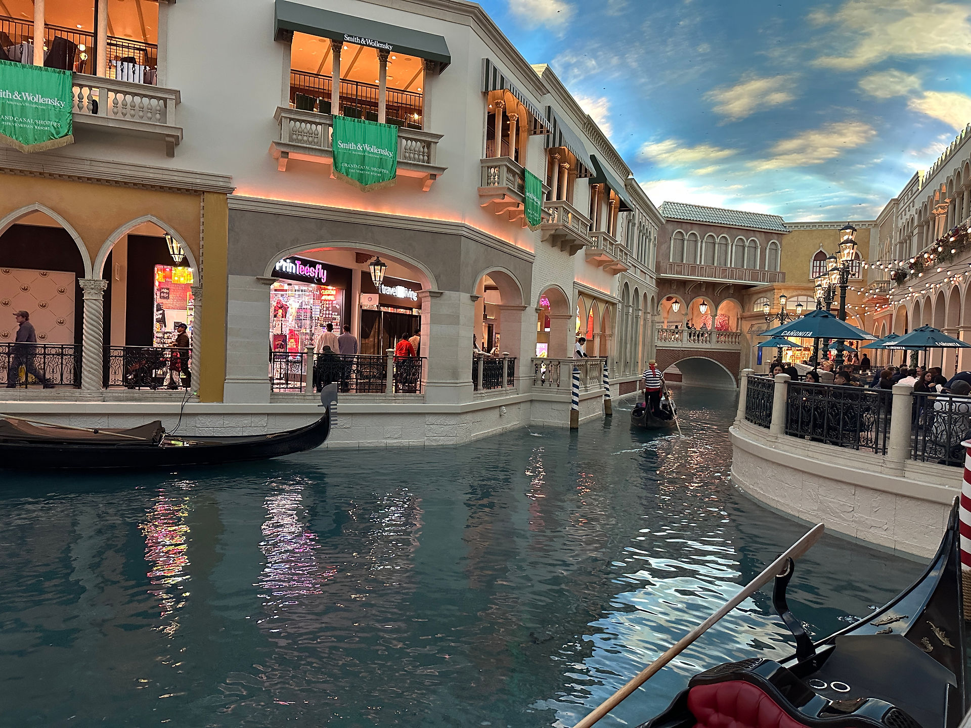 Canal at the Palazzo in Vegas with Gondolas 
