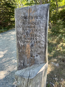 Ocean Path Thunder Hole Otter Cliffs sign in Maine