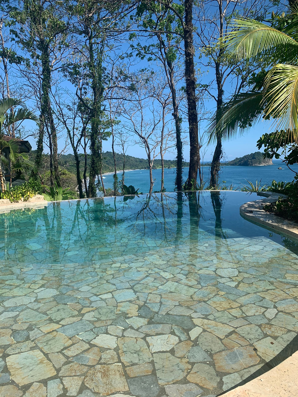 Negative edge pool overlooking the Pacific ocean in Costa Rica