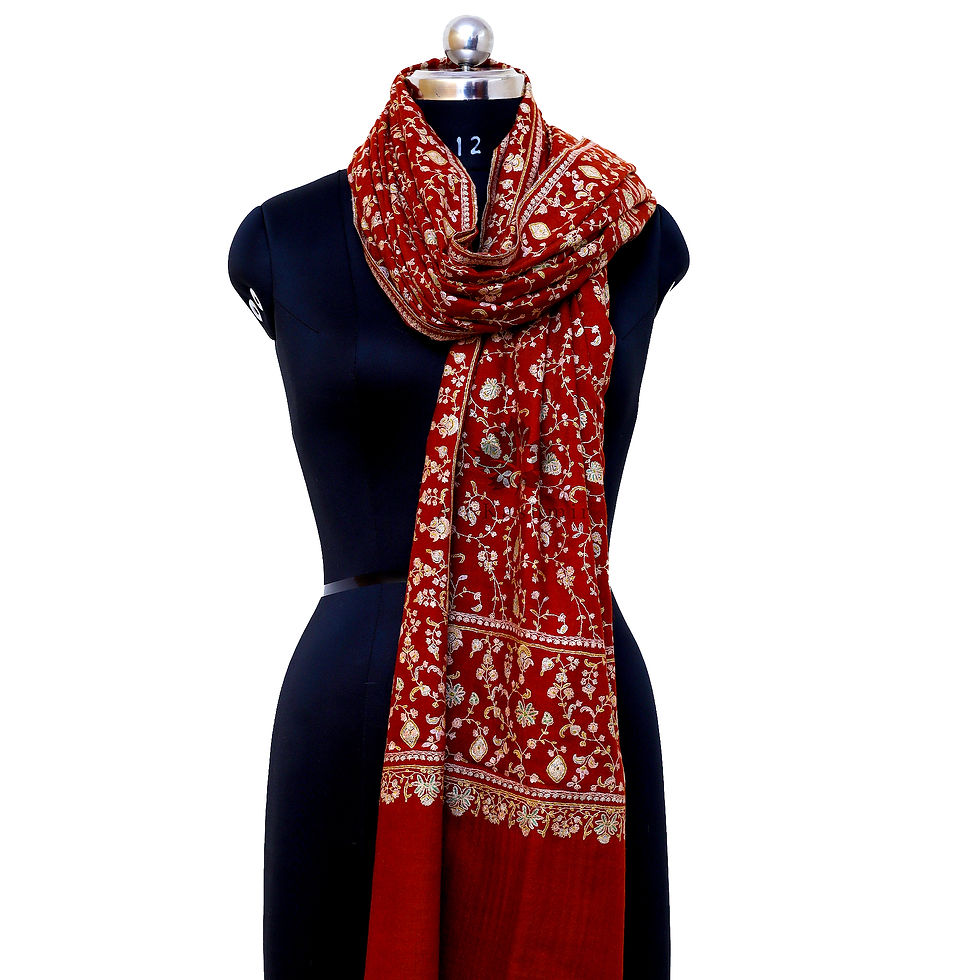 Thumbnail: Crimson Gulistan Handcrafted Pashmina