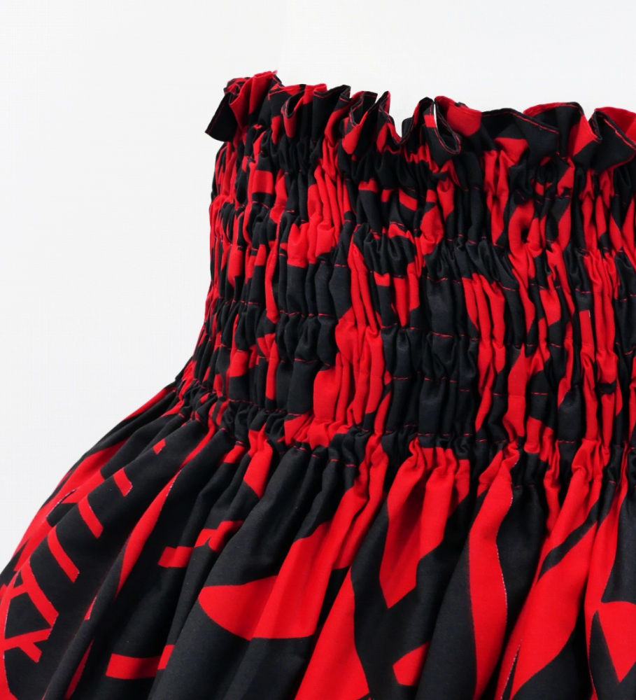 Thumbnail: TEEN/ADULTz Red & Black Kahiko Hawaiian Pa’u Skirt 