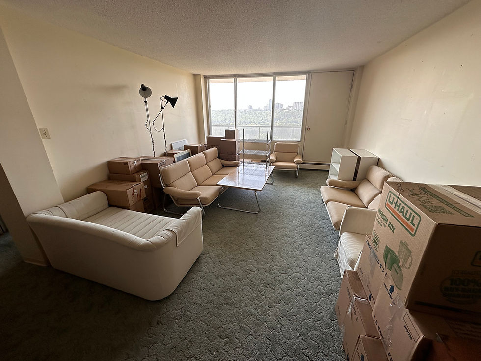 An organized room in an Edmonton home during a respectful estate and house clearout process.