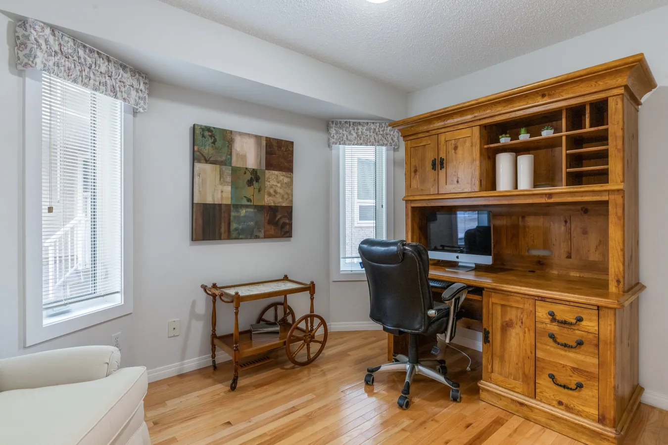 Listing-ready Edmonton home office after decluttering.