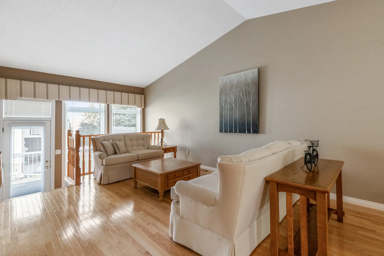 Listing-ready Edmonton home living room after decluttering.