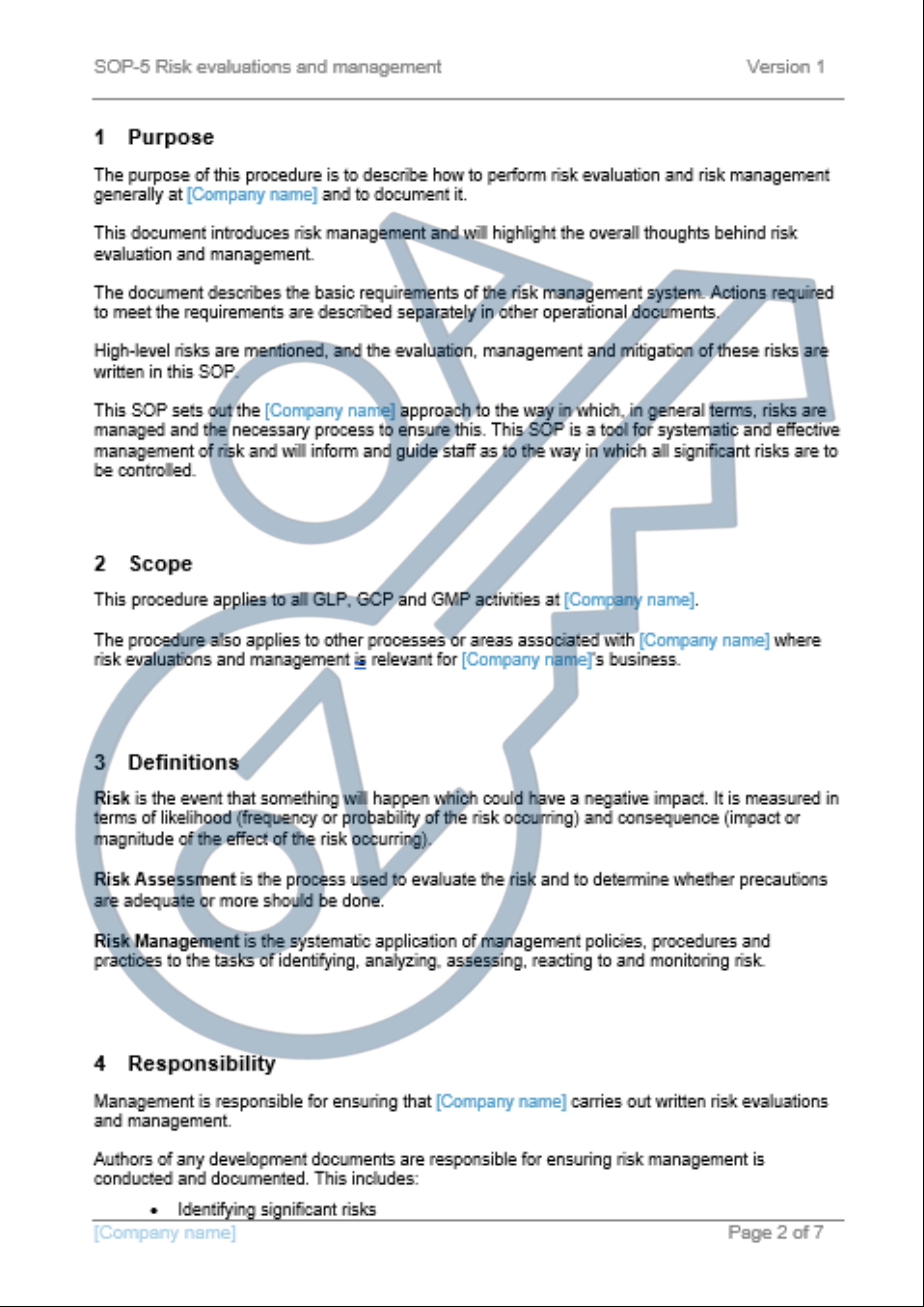 SOP 5: Risk Management