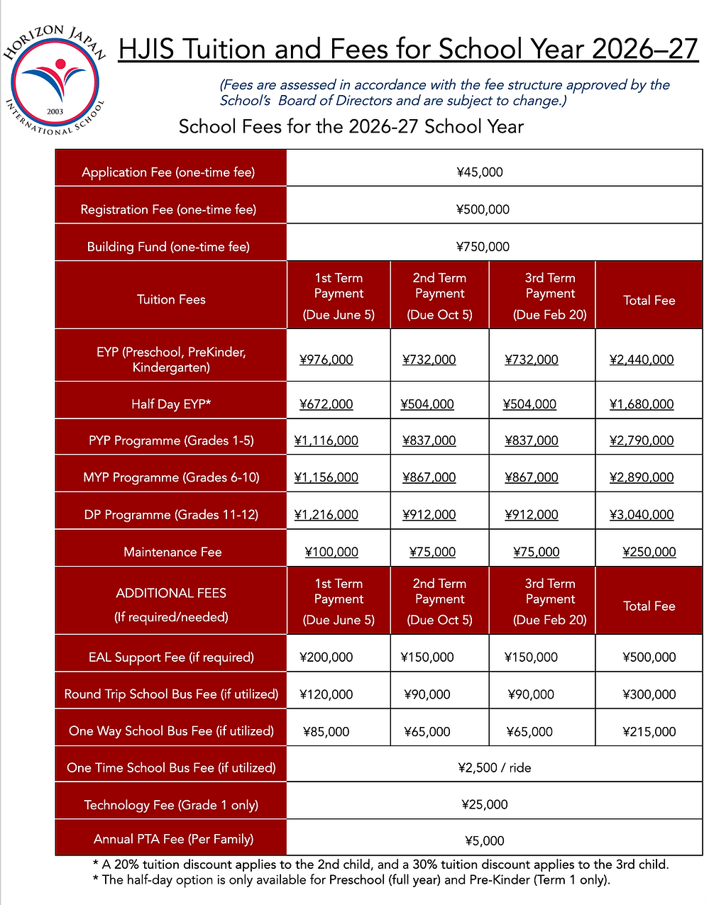 HJIS Tuition and Fee 2026-2027.png