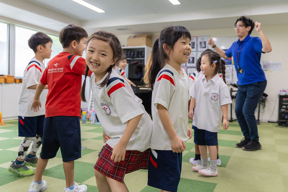 Eye-level view of children playing with colorful blocks