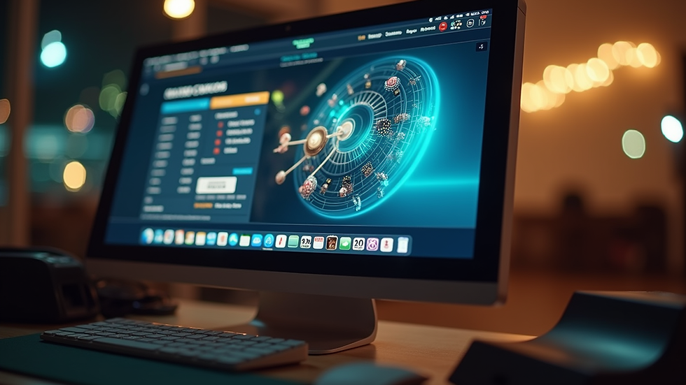 Eye-level view of a computer screen displaying a gambling website