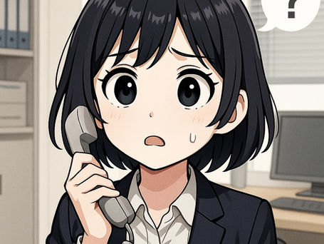 変な電話に「???」となっているゆり