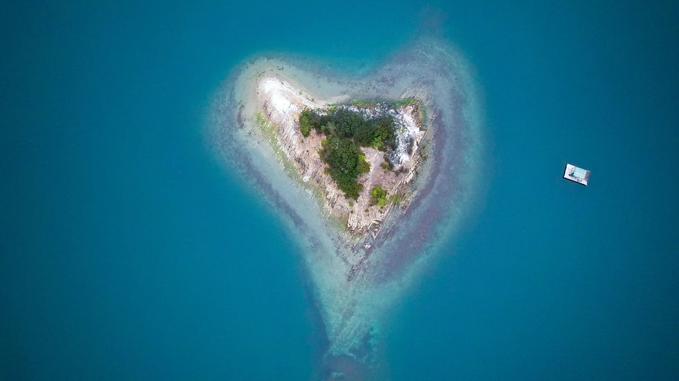 ハート島を真上からみた時