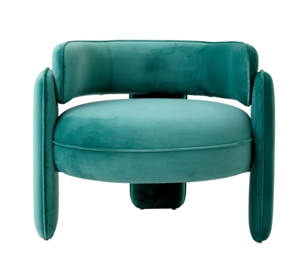 Thumbnail: CHAPLIN CHAIR in Savona turquoise velvet