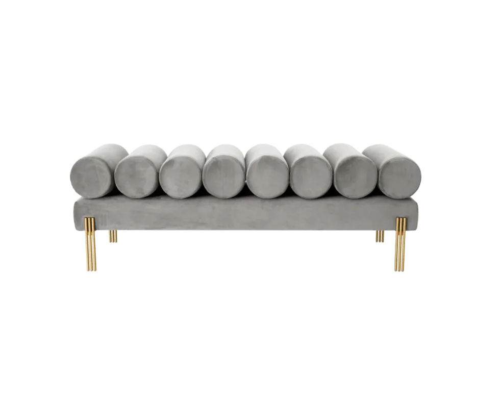 Avignon Bench in grey velvet