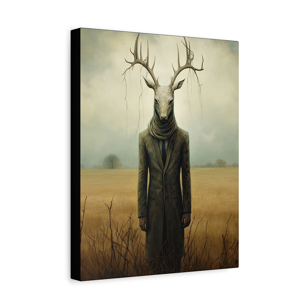 Thumbnail: Folk Horror Buck Canvas Art Print 