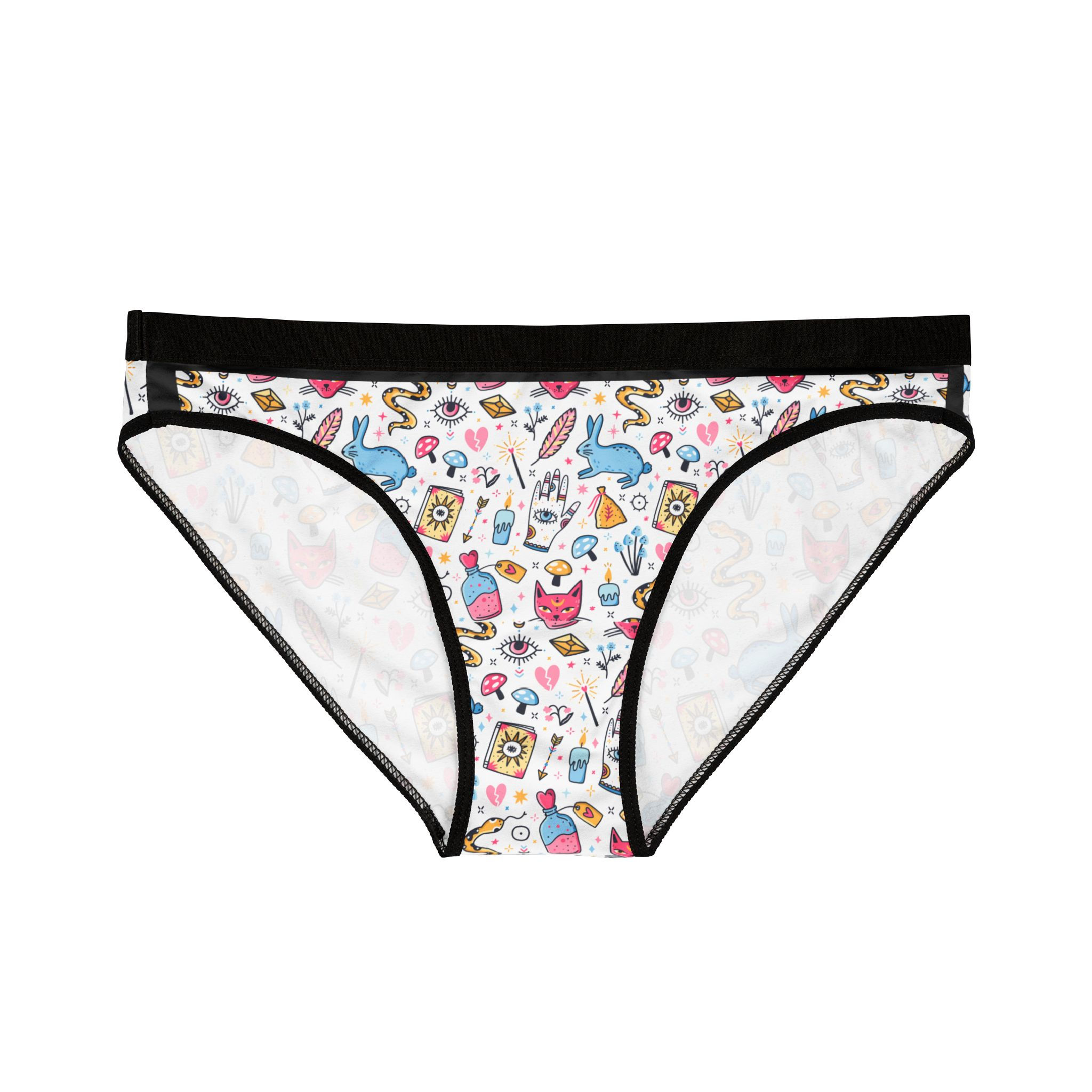 Bunny Magic Women's Bikini Underwear – Colorful Kawaii Icons Pattern
