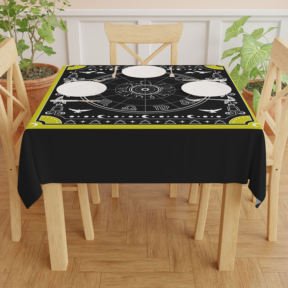 Thumbnail: Altar Cloth Tablecloth — Black & Yellow  