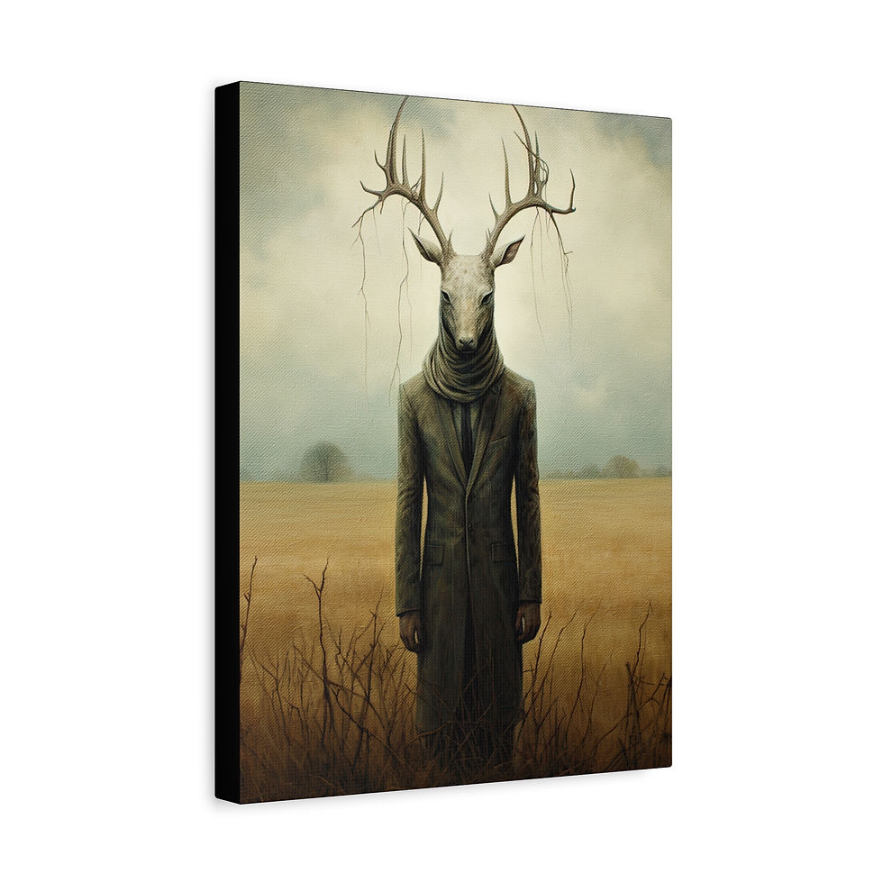 Thumbnail: Folk Horror Buck Canvas Art Print 