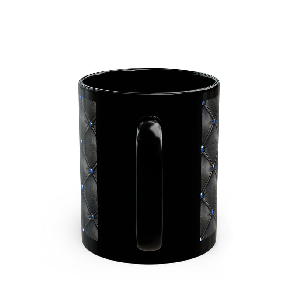 Thumbnail: Black Quilted Leather Look Pattern Mug (11 oz & 15 oz)